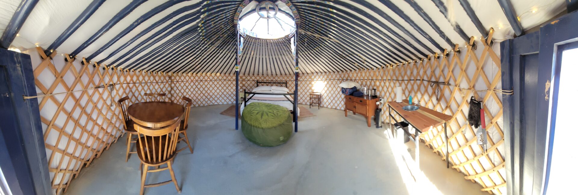 Panoramic view inside yurt-6f66b22