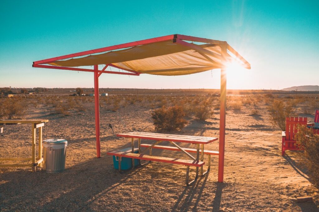 Picnic Table with shade structure
